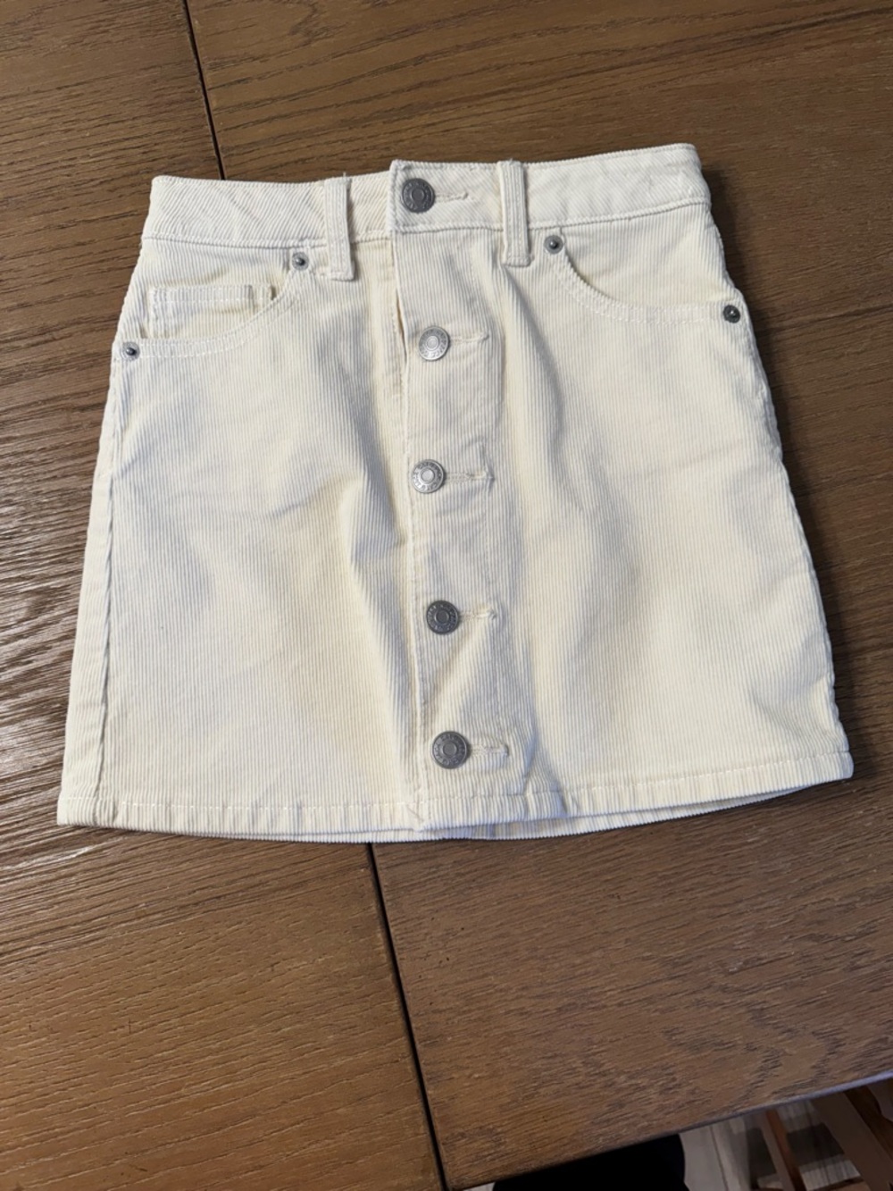 Cat & Jack Cream Button-Front Corduroy Mini Skirt